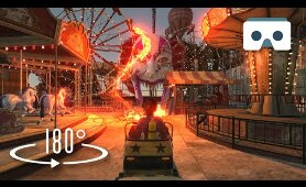Scary Roller Coaster with Sea Monsters: Virtual Reality 3D Video 180° for Oculus Rift S, Gear VR Box