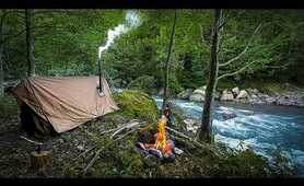 Hot Tent Camping by the River - Catch & Cook