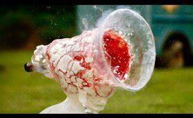 Supersonic Golf Ball to the Forehead at 82,000 FPS - The Slow Mo Guys @KentuckyBallistics